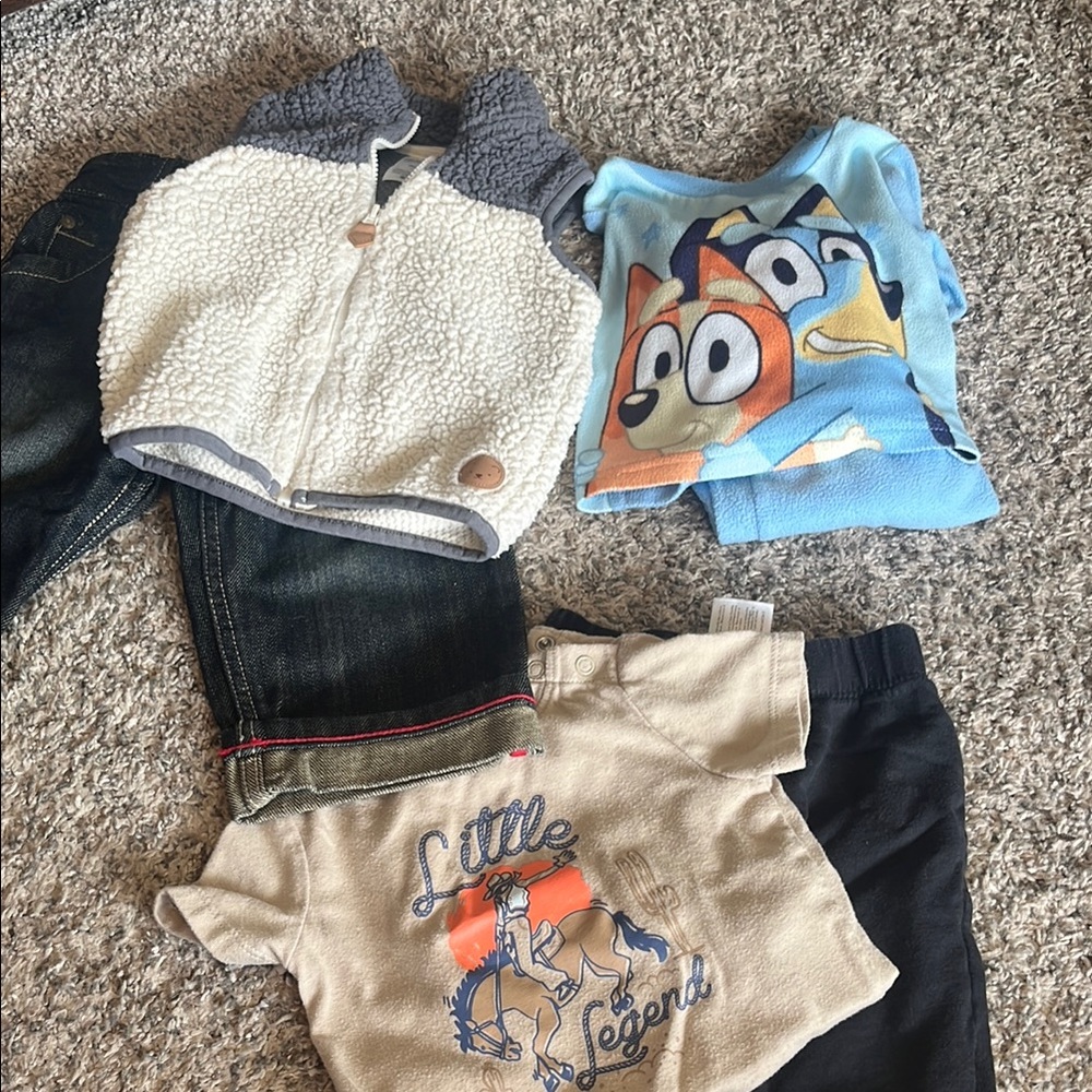 Kids Matching Set with Bluey Shirt and Sherpa Vest